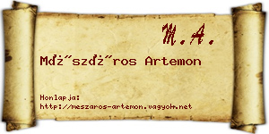 Mészáros Artemon névjegykártya