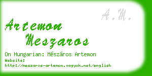 artemon meszaros business card